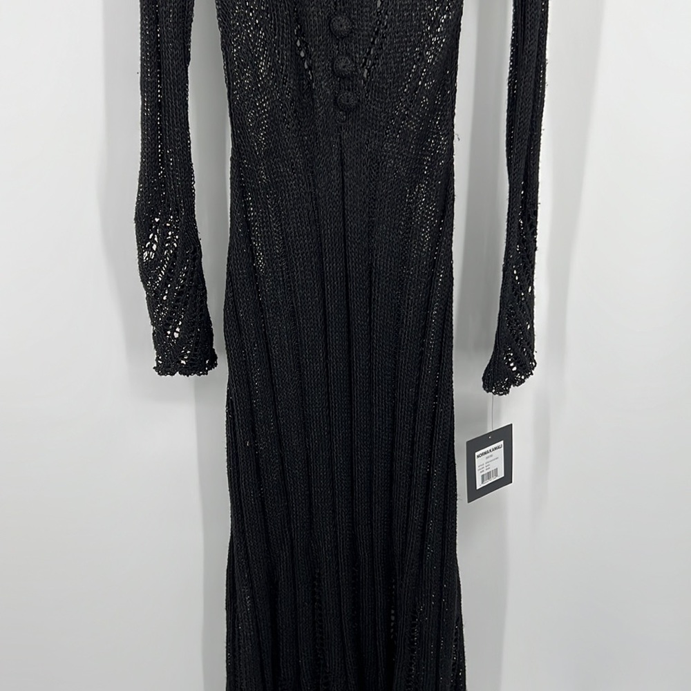 Norma Kamali Black Sheer Maxi Dress - Picture 6 of 11